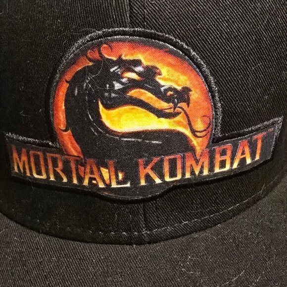 Vtg Mortal Kombat Warner Brothers Black Snapback Hat Adjustable Logo Dragon NWT - Picture 12 of 12